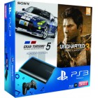   Sony PS3 Super Slim (500 Gb) (CECH-4008C) +  Gran Turismo 5 Academy Edition +  Uncharted 3.  .  