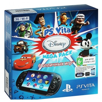  PS Vita   Sony PS Vita 3G/WiFi Black Rus (PCH-1108ZA01) +   8  + Disney Mega Pack PSN 